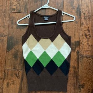 Vintage Le Chateau Argyle Vest